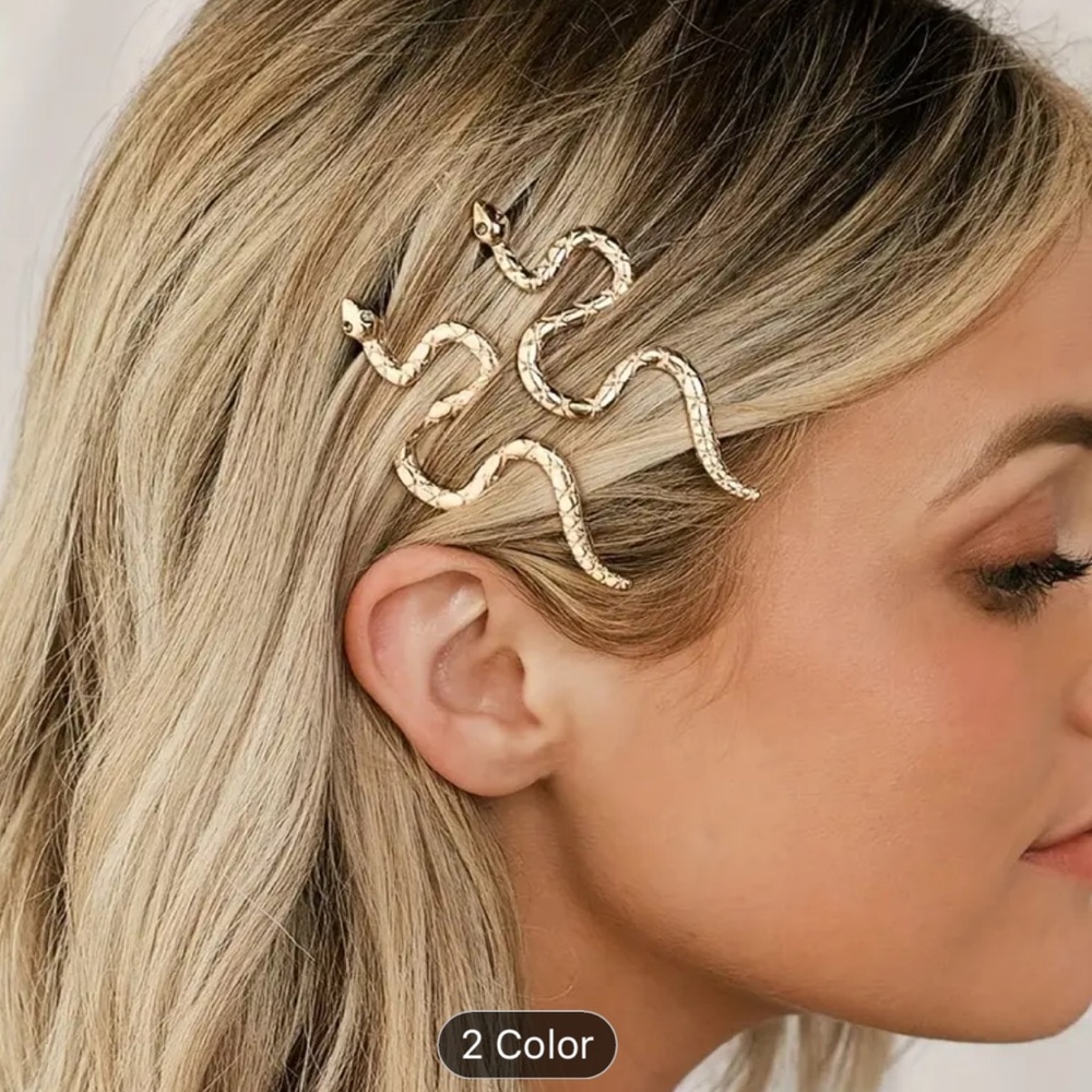 Snake hair pins golden tone set of 2 for women or girls Halloween nwt